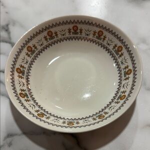 Royal Doulton Floral Accent Bowl in Cream and Brown